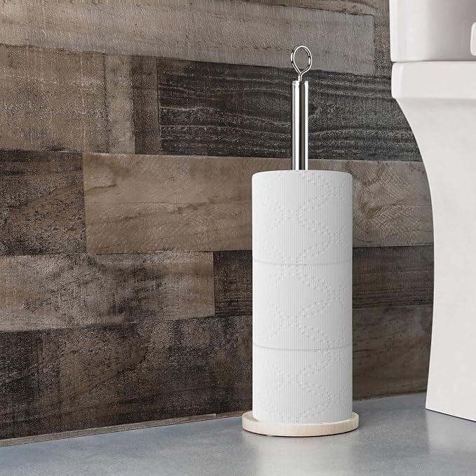 Creative Scents Rustic Luxe Bathroom Toilet Paper Holder Stand Free Standing - Image 7