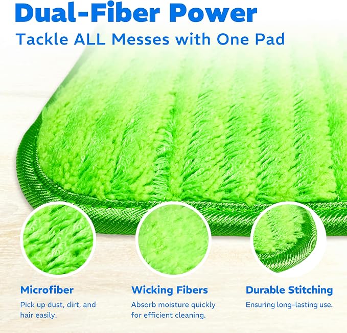 4 Pack Reusable Microfiber Mop Pads, Compatible - Image 4