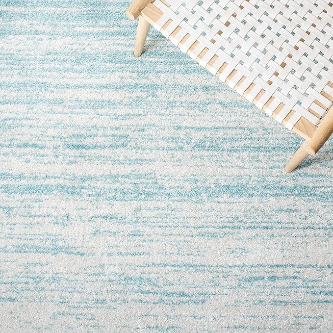 SAFAVIEH Adirondack Collection Runner Rug - 2'6" x 6', Aqua & Ivory, Modern Ombre Design, Non Shedding & Easy to Clean, Ideal for Hallway, Foyer, Kitchen, Entryway, Bedroom (ADR113J)