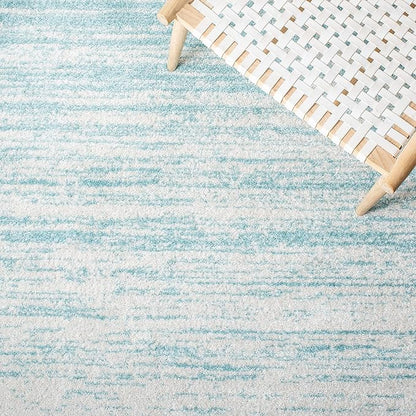 SAFAVIEH Adirondack Collection Runner Rug - 2'6" x 6', Aqua & Ivory, Modern Ombre Design, Non Shedding & Easy to Clean, Ideal for Hallway, Foyer, Kitchen, Entryway, Bedroom (ADR113J)