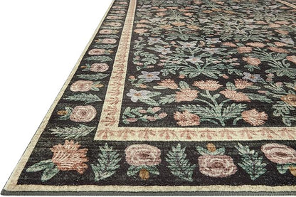 Loloi Rifle Paper Co. Eden Collection EDE-02 Mughal Garden Black 2'-6" x 11'-6" Runner Rug feat. CloudPile™