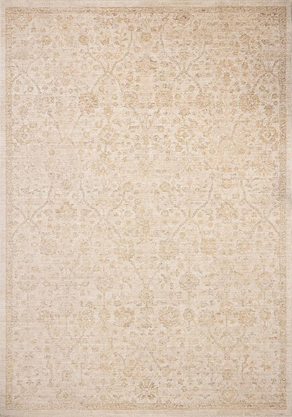 Loloi Chris Loves Julia Palma Collection PLM-01 Ivory/Sand 2'-7" x 10'-0" Fringe Runner Rug Vintage Style Boho Living Room Bedroom Carpet