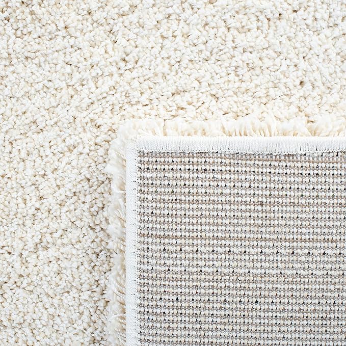 SAFAVIEH Milan Shag Collection Accent Rug - 2' x 4', Ivory, Solid Design, Non-Shedding & Easy Care, 2-inch Thick Ideal for High Traffic Areas in Entryway, Living Room, Bedroom (SG180-1212)