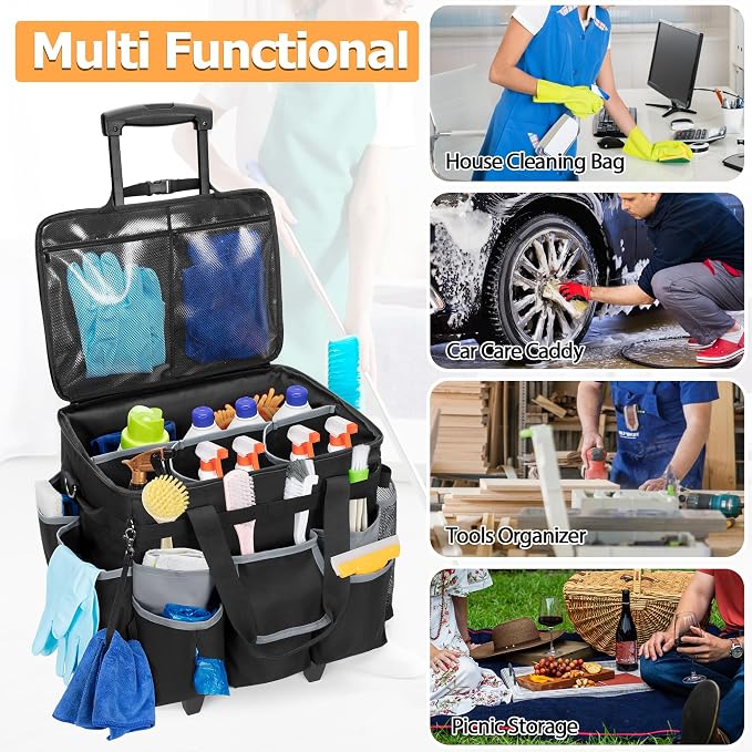 Large Rolling Cleaning Caddy - Image 6