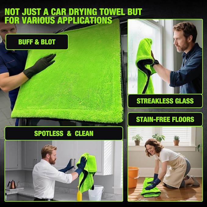 1400 GSM Car Drying Towel-48’’x24’’Extra Large Super Absorbent Twisted-Loop - Image 5