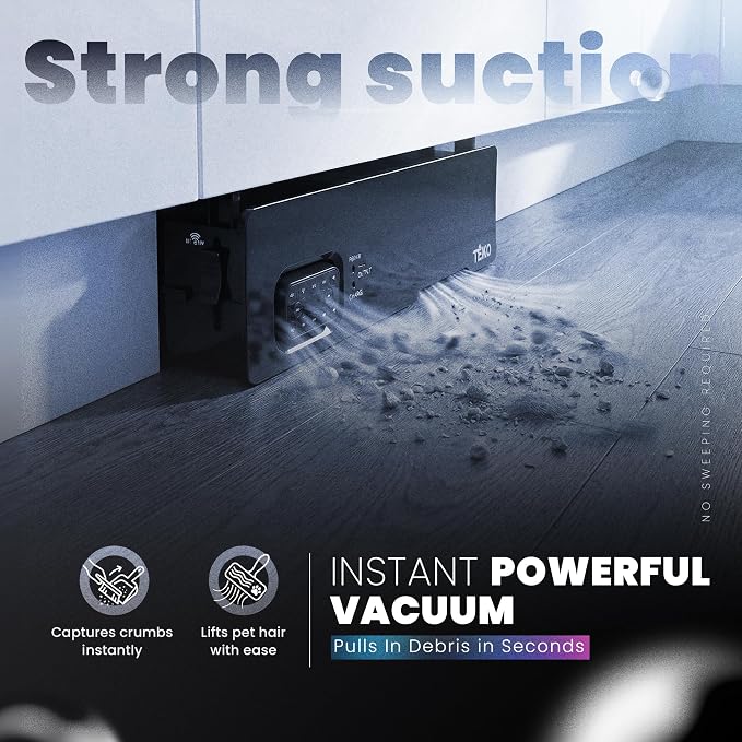 Teko Under-Counter Toe Kick Automatic Vacuum System, Cordless Strong-Suction - Image 2