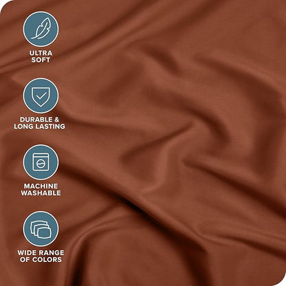 Bare Home Fitted Bottom Sheet Twin Size - Premium 1800 Microfiber - Ultra-Soft Hotel Luxury - Deep Pocket - Durable and Long Lasting (Twin, Terracotta)