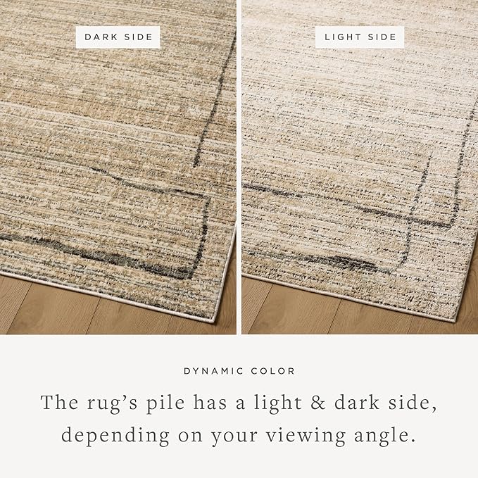 Loloi Jeremiah Brent Bleecker Collection BLE-05 Natural/Charcoal 6'-7" x 9'-3" Area Rug
