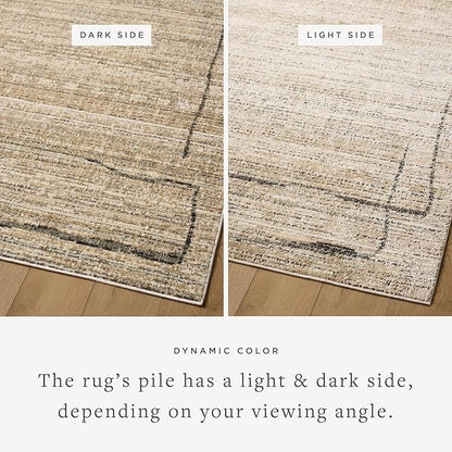 Loloi Jeremiah Brent Bleecker Collection BLE-05 Natural/Charcoal 6'-7" x 9'-3" Area Rug