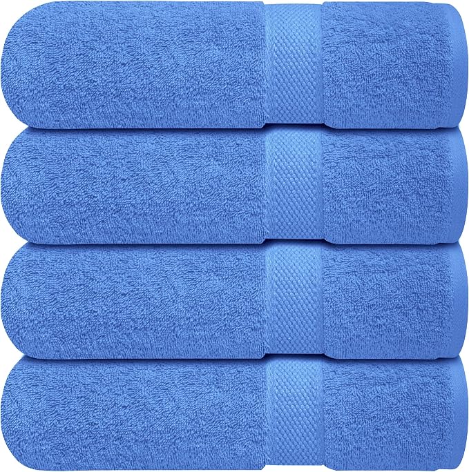 Infinitee Xclusives Luxury 100% Ring-Spun Cotton Bath Towels Set of 4 – Soft by InfiniteeXclusives