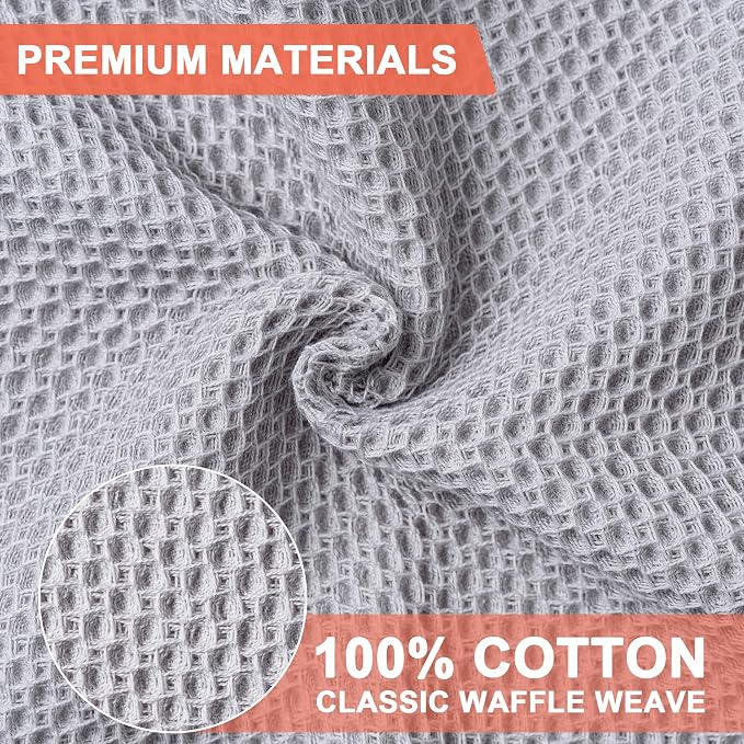BOOMIBOO 6-Pack Kitchen Dish Cloths, 100% Cotton Waffle Weave, Ultra Soft - Image 3