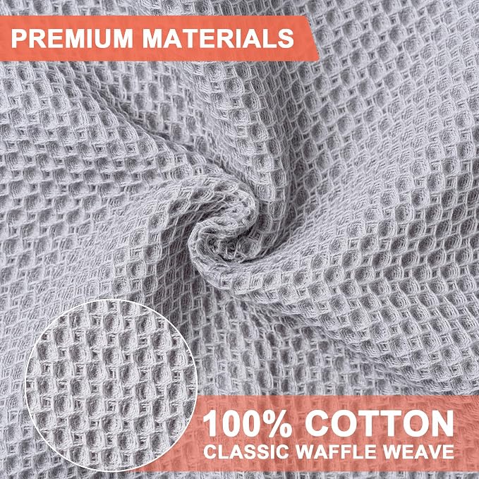 BOOMIBOO 4-Pack Dish Towels, 100% Cotton Waffle Weave, Ultra Soft Absorbent - Image 2