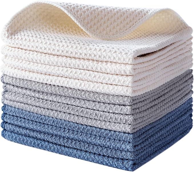 POLYTE Premium Microfiber Kitchen Dish Cloth Waffle Weave 12 Pack by Polyte