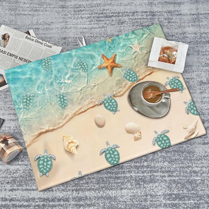 Sea Turtles Beach Dish Drying Mat - Image 3
