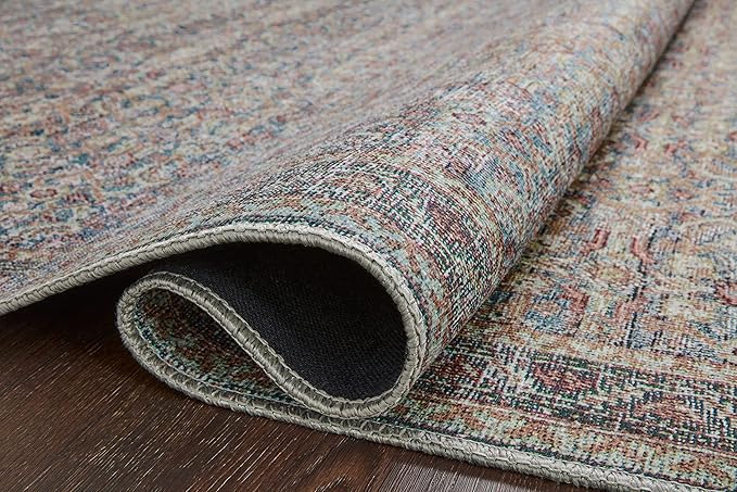 Loloi Adrian Collection ADR-04 Denim/Multi 2'-6" x 9'-6", .19" Thick Runner Rug