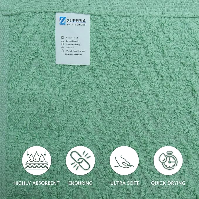 ZUPERIA Zigzag Multicolor Wash Cloths -32 Pack -12" x 12"- Highly Absorbent - Image 4