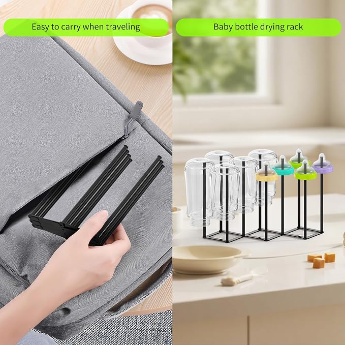 Collapsible Bottle Drying Rack, Foldable Baby Bottle Drying Rack, Portable - Image 5