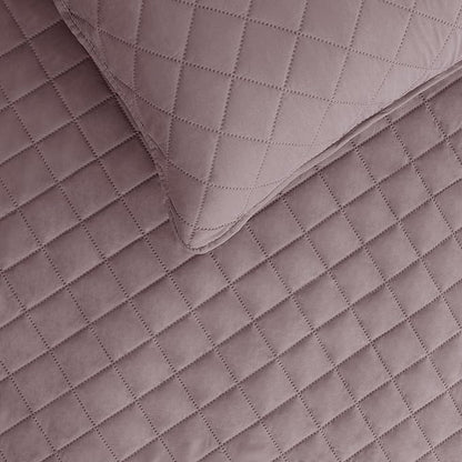 Easy-Going Full/Queen Size Reversible Quilt Set with 1 Quilt and 2 Pillow Shams, Soft Bed Quilt Cover, Water Resistant Lightweight Microfiber Bedspread, Stain Resistant, Pink/Beige