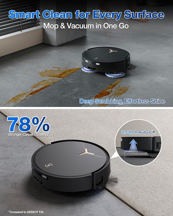 ECOVACS DEEBOT T50 MAX PRO Omni Robot Vacuum and Mop, 500Pa Blast Suction - Image 3
