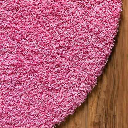 Unique Loom Solid Shag Collection Area Rug (3' 3" x 5' 3" Oval, Taffy Pink)