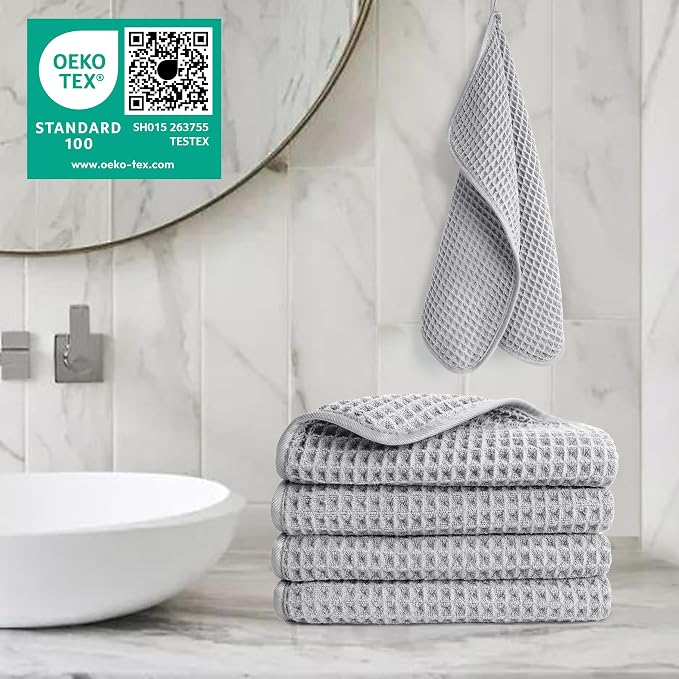 POLYTE 430 GSM Microfiber Lint Free Washcloth Face Towel, 13 x 13 in, 4 Pack - Image 2