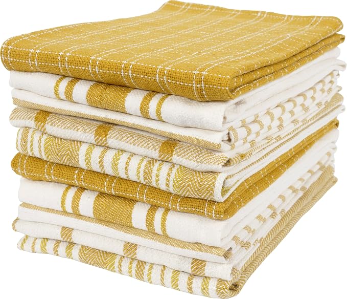KAF Home Assorted Flat Kitchen Towels | 100% Cotton by KAFHome