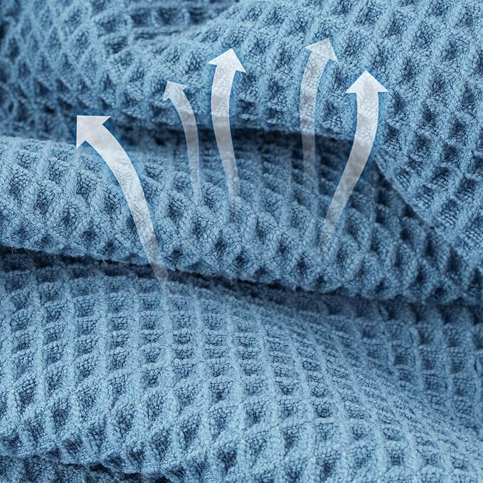 Microfiber Waffle Face Towels, 2 Pieces, Fast Drying, Lint Free - Image 2