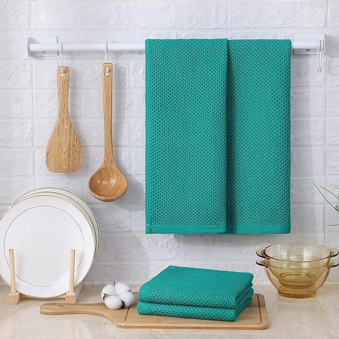 Kitinjoy 100% Cotton Waffle Weave Kitchen Hand Towels - Image 6