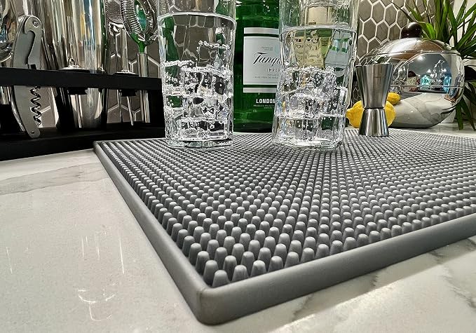 Highball & Chaser 2 Pack Bar Mat, Dish Drying mat, 18 in x 12in Thick Durable - Image 2