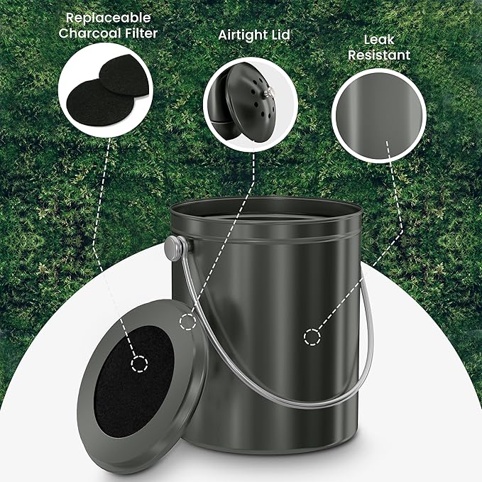 Utopia Kitchen Compost Bin for Kitchen Countertop, 1.3 Gallon Compost Bucket - Image 5