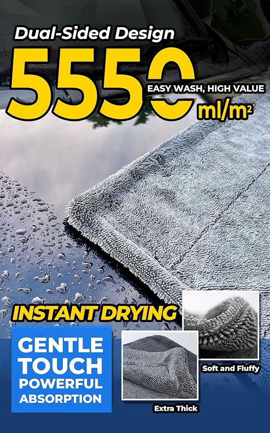 SHSCLY Dual-Sided Microfiber Car Drying Towel – Professional Control, - Image 5