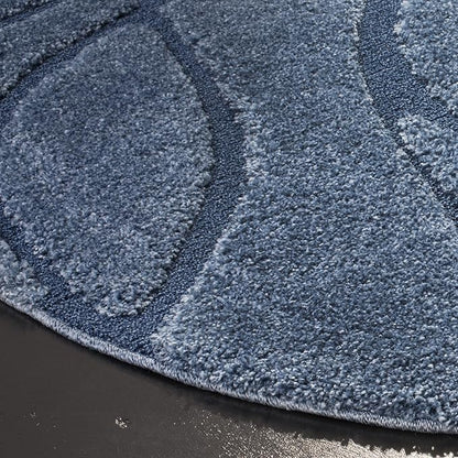 SAFAVIEH Florida Shag Collection Area Rug - 9' Round, Light Blue & Blue, Non-Shedding & Easy Cleaning, Plush Thick Pile, Ideal for Living Room, Bedroom, Dining Space (SG471-6065)