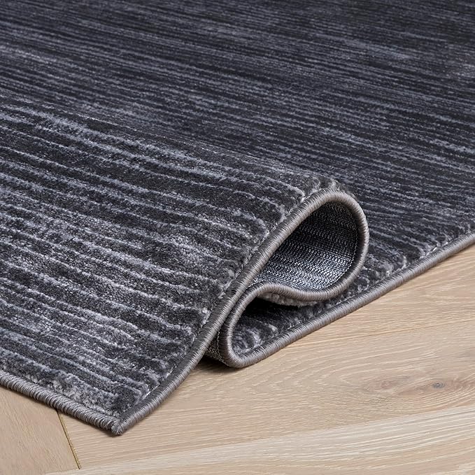 SAFAVIEH Vision Collection Area Rug - 3' Square, Grey, Modern Ombre Design, Non-Shedding & Easy to Clean, Ideal for Foyer, Entryway, Bedroom, Accent Space (VSN606D)