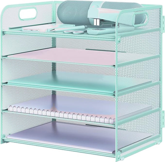 Letter Tray Paper Organizer 5-Tier Desk Organizer File Organizer Paper Holder by Sinboun