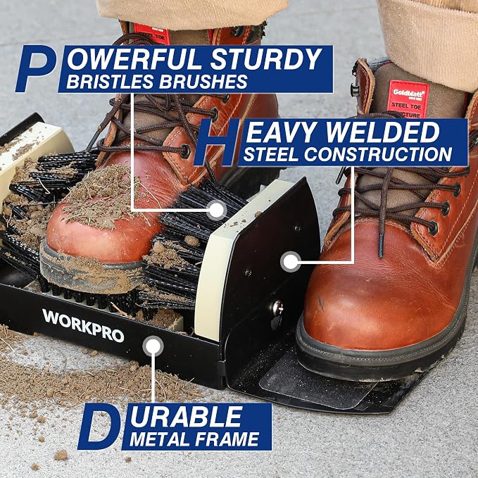 WORKPRO Boot Brush Scraper Outdoor, Shoe Cleaner Brush, Boot Scrubber - Image 6
