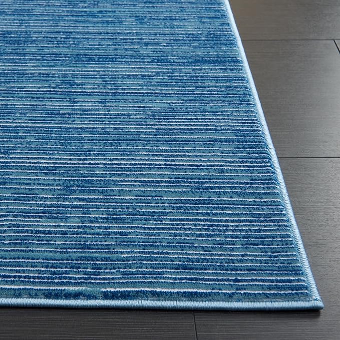 SAFAVIEH Vision Collection Area Rug - 5' Square, Blue, Modern Ombre Design, Non-Shedding & Easy to Clean, Ideal for Living Room, Bedroom, Dining Space (VSN606M)