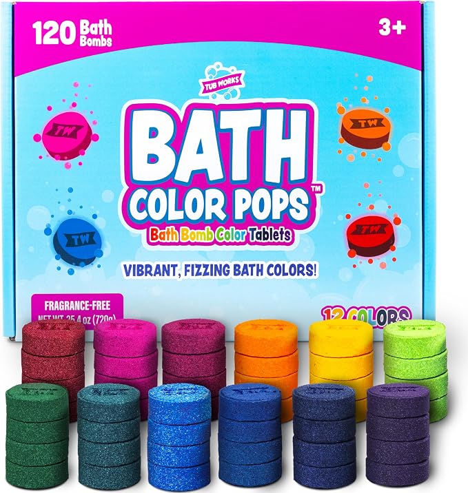 Tub Works® Bath Color Pops™ Moisturizing Kids Bath Bombs, Vibrant Water Color by TubWorks