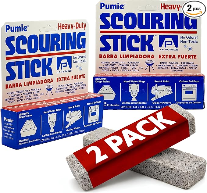 PUMIE Scouring Stick 2 Pack, Toilet Bowl Ring Remover, Heavy Duty Extra Strong by PumiebyUSPumice