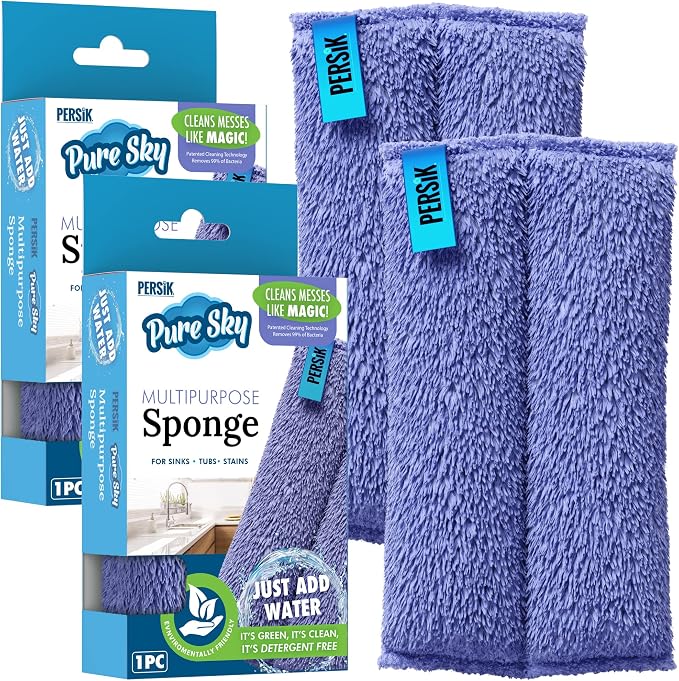 Pure-Sky Ultra-Microfiber Cleaning Sponge – Kitchen, Household and Dish Sponges by PERSIK