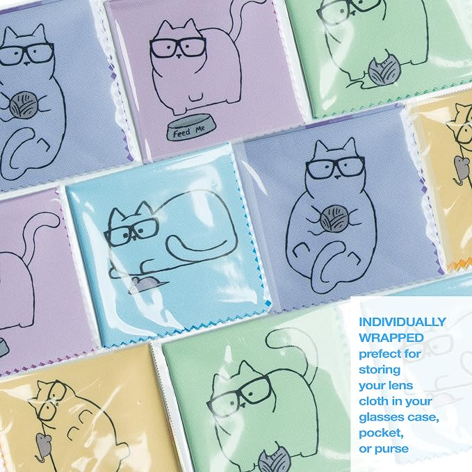 10 Pack Cute Kitty Cat Design Multicolor Microfiber Cleaning Cloths - Image 4