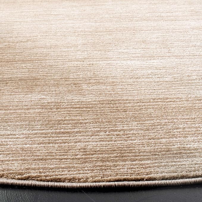 SAFAVIEH Vision Collection Area Rug - 9' Round, Light Brown, Modern Ombre Design, Non-Shedding & Easy to Clean, Ideal for Living Room, Bedroom, Dining Space (VSN606C)