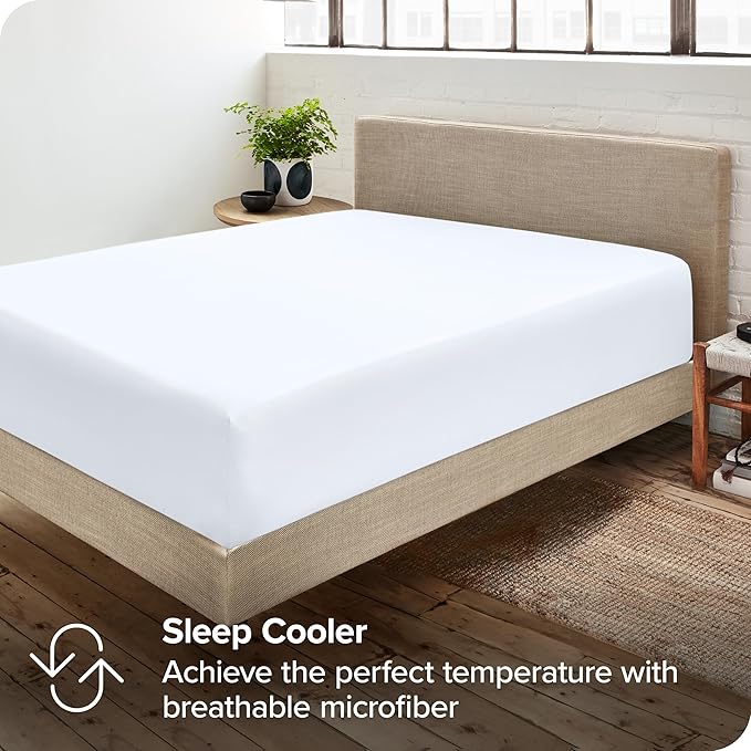 Bare Home 2-Pack Fitted Bottom Sheets Full - Premium 1800 Ultra-Soft Wrinkle Resistant Microfiber - Deep Pocket (Full, White)