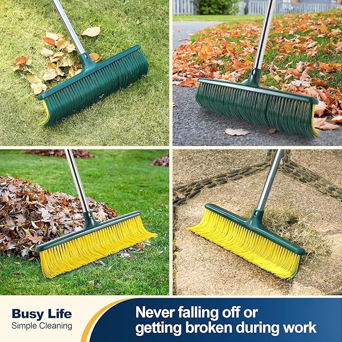Yocada Heavy Duty Outdoor Broom Commercial Broom Garden Leaf Rake - Image 6