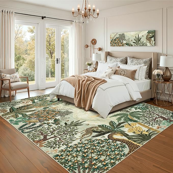 GarveeHome Area Rugs 8x10 for Living Room, Jungle Animal Large Washable Rug - Image 6