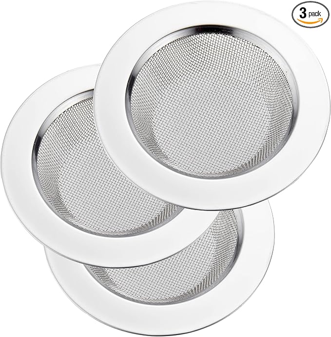 LASSHSWA 3 PCS Kitchen Sink Strainer Stainless Steel, Kitchen Sink Drain by LASSHSWA