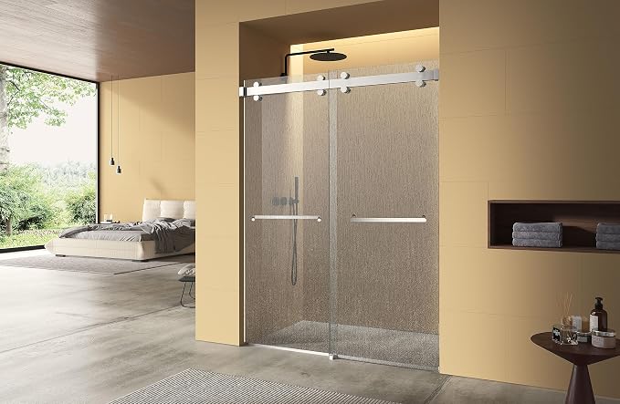 Monaco 56.5-60" W x 78" H 3/8" Twinglide Frameless Shower Door - Image 2