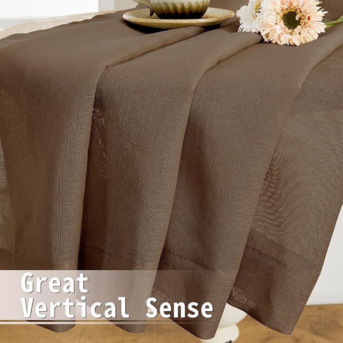Tollpiz Sheer Curtains Closet Linen Textured Curtain Sheers Doorway Light - Image 6