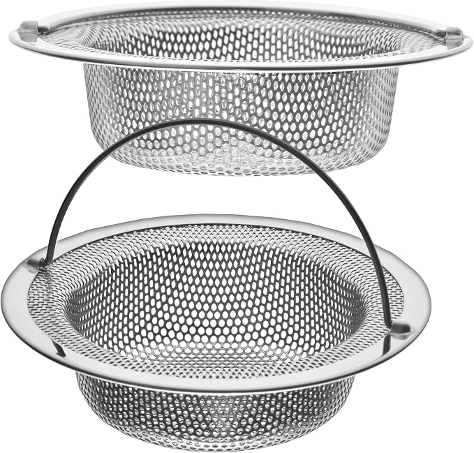 2 Pack - 4.5" Top / 3" Basket - Kitchen Sink Drain Strainer Stainless Steel by HilltopProducts