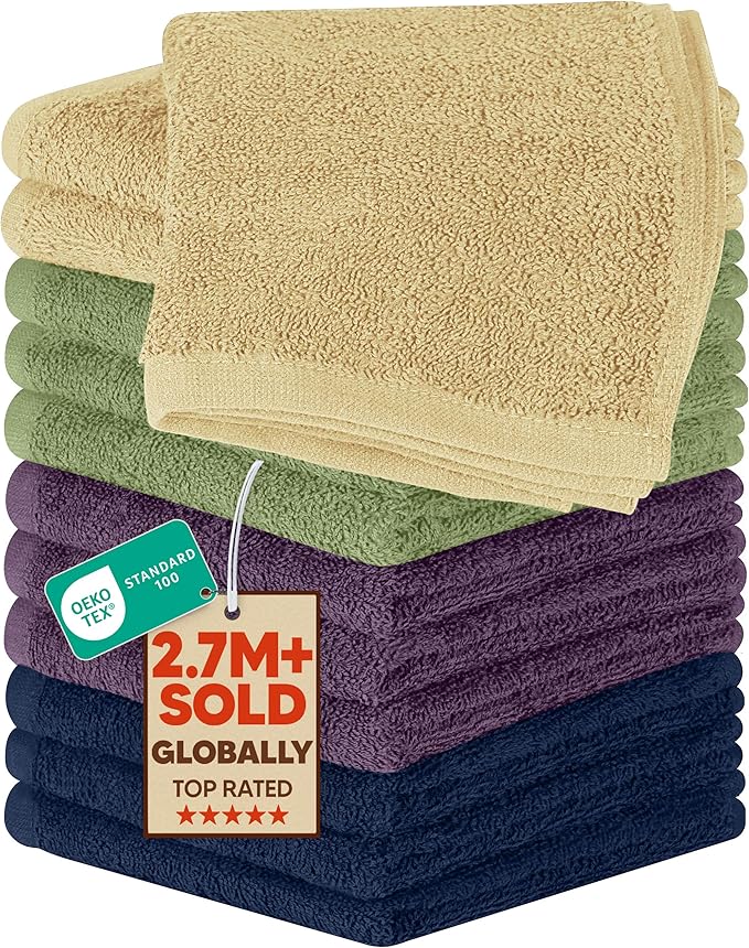Utopia Towels 12 Pack Cotton Washcloths Set, 100% Ring Spun Cotton, Premium by UTOPIATOWELS