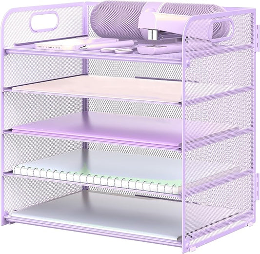 Letter Tray Paper Organizer 5-Tier Desk Organizer File Organizer Paper Holder by Sinboun
